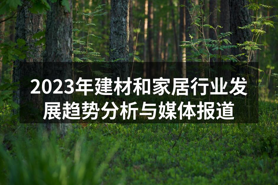 2023年建材和家居行业发展趋势分析与媒体报道